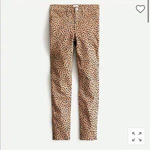 J. Crew NWOT❗️9” High Rise Toothpick Leopard Dot Print Jeans
